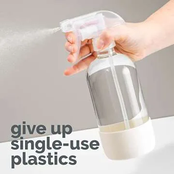 Vine Creations Glass Spray Bottles for Cleaning Solutions, Clear Glass Spray Bottle with Silicone Sleeve, 16 oz Empty Spray Bottles for Cleaning, Plant Spray Bottle, Cleaning Spray Bottle - 2 Pack