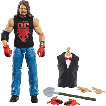 AJ Styles WrestleMania Elite Action Figure with Vince McMahon Build-A-Figure Pieces