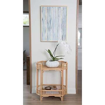Kouboo 1110141 Manhattan 2-Tier Console, Natural Rattan End Table, Brown