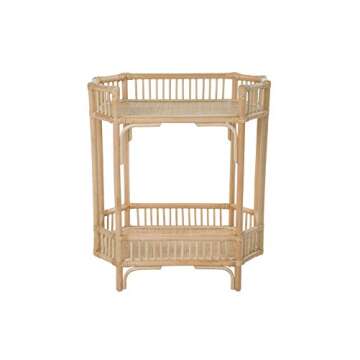 Kouboo 1110141 Manhattan 2-Tier Console, Natural Rattan End Table, Brown