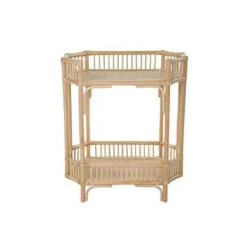 Kouboo 1110141 Manhattan 2-Tier Console, Natural Rattan End Table, Brown