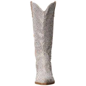 Betsey Johnson Women's Dalas Western Boot, Rhinestone, 6.5