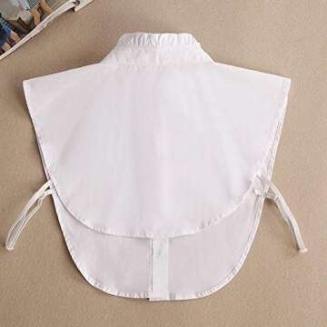 YAKEF Lady Half-Shirt Blouse Detachable Lace Chiffon Fake Collars Dicky Collar Faux Collar (65white) One Size