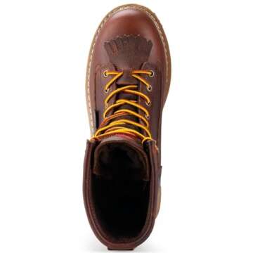 SUREWAY Men's 8" Waterproof Steel-Toe Logger Work Boot,Superior Oil/Slip Resistant,Thicker Full Grain Leather,Wedge Rubber Sole,EH Rated