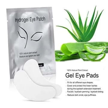 Ocim 100 Pairs Under Eye Pads, Eyelash Extension 100% Natural Hydrogel Patch Lash Gel Pad for Extensions supplies, Beauty Makeup Mask Kit