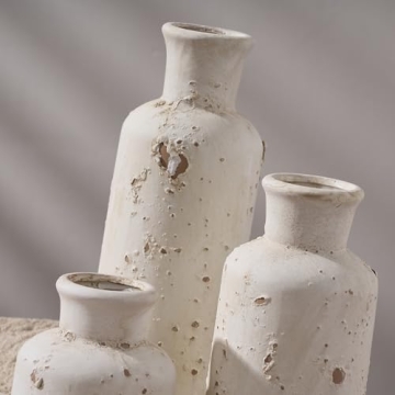 Ceramic Rustic Farmhouse Vase Set of 3 for Home Decor