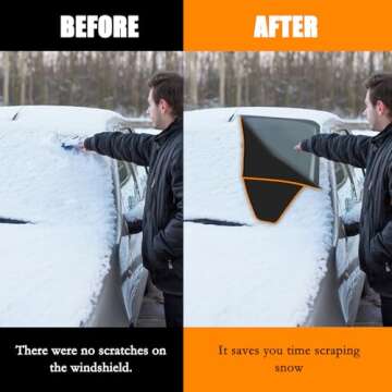 Migaven Large All Weather Windshield Cover for Ice and Snow, Enhanced 600D Oxford Fabric Windshield ...