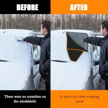 Migaven Large All Weather Windshield Cover for Ice and Snow, Enhanced 600D Oxford Fabric Windshield ...