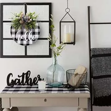 Buffalo Plaid Front Door Wreath for All Seasons