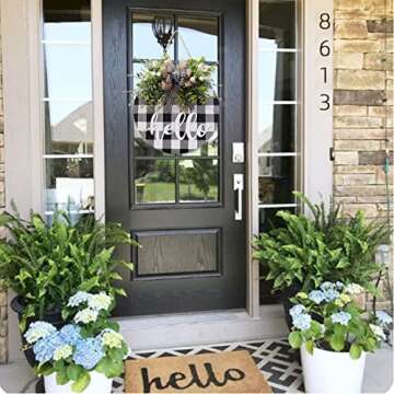 Buffalo Plaid Front Door Wreath for All Seasons