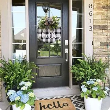 Buffalo Plaid Front Door Wreath for All Seasons
