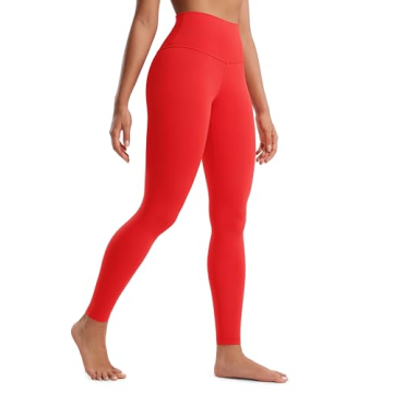 CRZ YOGA Butterluxe High Waisted Lounge Legging 28'' - Buttery Soft Yoga Pants in Deep Red