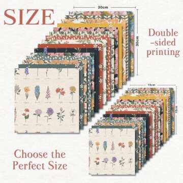 Whaline 30 Sheets Flower Garden Pattern Paper Vintage Botanic Scrapbook Specialty Paper Double Sided...