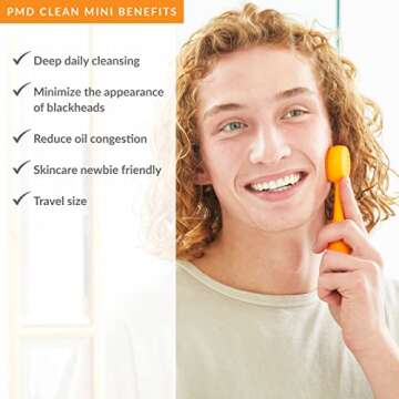 PMD Beauty Clean Mini - Smart Facial Cleansing Device with Silicone Brush & Anti-Aging Massager - Wa...