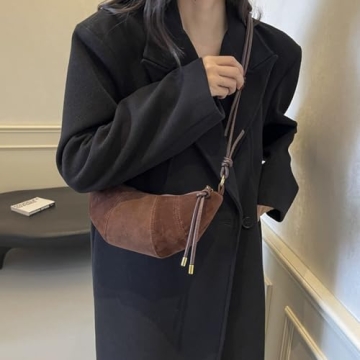 Stylish Dicusph Suede Crescent Bag for Women