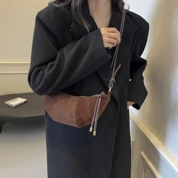 Stylish Dicusph Suede Crescent Bag for Women