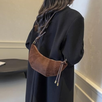 Stylish Dicusph Suede Crescent Bag for Women