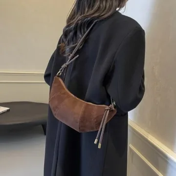 Stylish Dicusph Suede Crescent Bag for Women