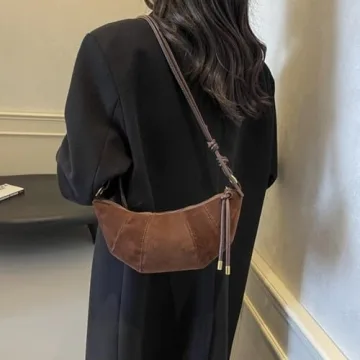 Stylish Dicusph Suede Crescent Bag for Women