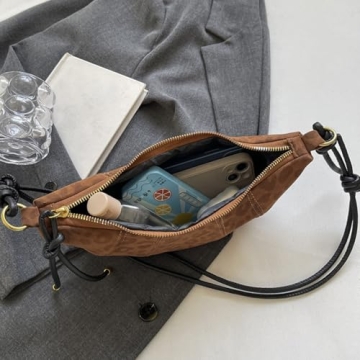 Stylish Dicusph Suede Crescent Bag for Women