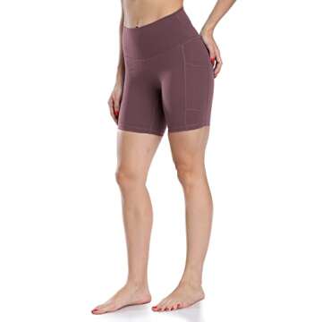 Colorfulkoala Women's High Waisted Biker Shorts with Pockets 6" Inseam Workout & Yoga Tights (XS, Du...