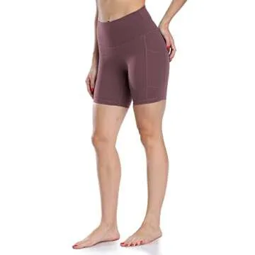 Colorfulkoala Women's High Waisted Biker Shorts with Pockets 6" Inseam Workout & Yoga Tights (XS, Du...