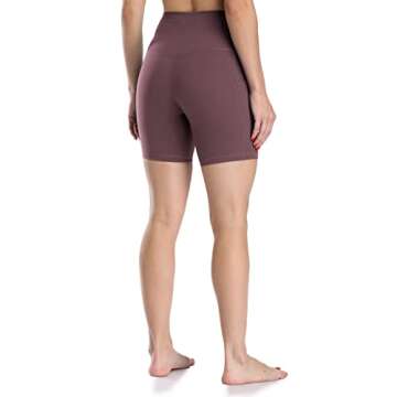 Colorfulkoala Women's High Waisted Biker Shorts with Pockets 6" Inseam Workout & Yoga Tights (XS, Dusty Red)