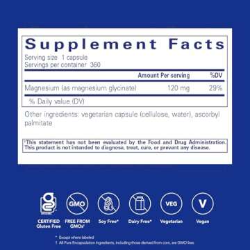 Pure Encapsulations Magnesium (Glycinate) - Supplement to Support Stress Relief, Sleep, Heart Health...