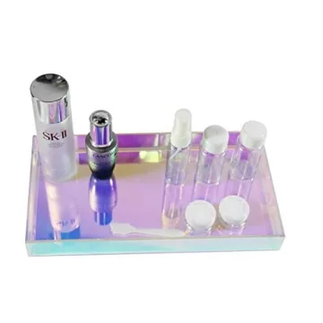 Iridescent Acrylic Tray for Perfume Cosmetics Jewelry Organizer