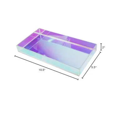 Iridescent Acrylic Tray for Perfume Cosmetics Jewelry Organizer