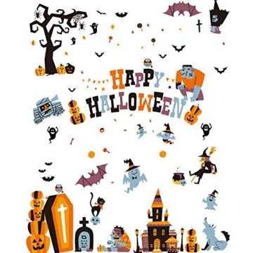 CCINEE Halloween Window Stickers，10 Sheets Halloween Window Clings Decals for Halloween Party Decoration Glass Windom Indoor and Outdoor Home Decor