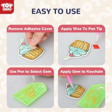 TOY Life Diamond Art Kits Kids with Keychains Painting Diamond Kits for Kids Gem Art Diamond Kids Painting, Art and Crafts for Girls Age 8-12 Art Kits Unicorn Painting Kit