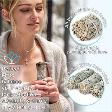 White Sage Smudge Sticks 4" Inch ~ 12 Smudging Wands | Smudge Kit White Sage Incense Sticks for Home Cleansing