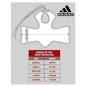 adidas WT Taekwondo Martial Arts TKD Reversible Body Protector Chest Guard - Size Large (4)
