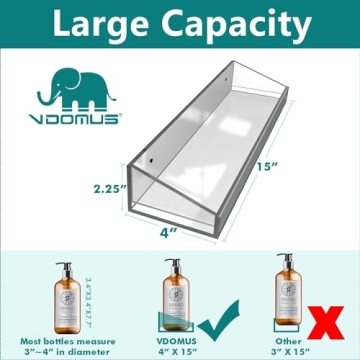Vdomus Clear Acrylic Bathroom Shelves, No Drill Installation