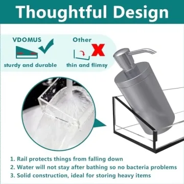 Vdomus Clear Acrylic Bathroom Shelves, No Drill Installation