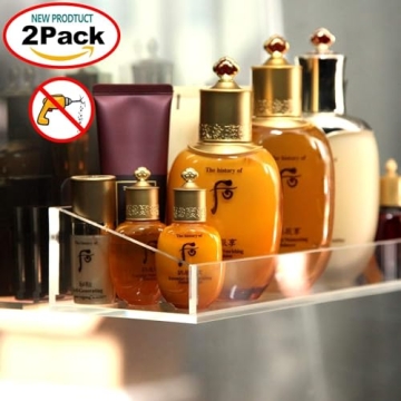 Vdomus Clear Acrylic Bathroom Shelves, No Drill Installation