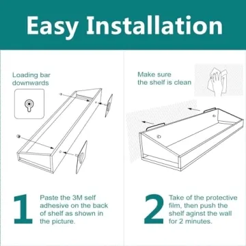 Vdomus Clear Acrylic Bathroom Shelves, No Drill Installation