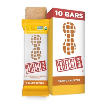 Perfect Bar Peanut Butter Protein Bar, Organic, Gluten Free, Non-GMO, 10 Count