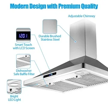 Tieasy 30" Wall Mount Range Hood - Powerful & Stylish