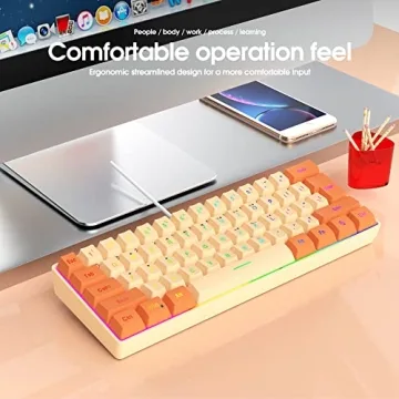 Snpurdiri 60% Wired Gaming Keyboard with RGB Lighting