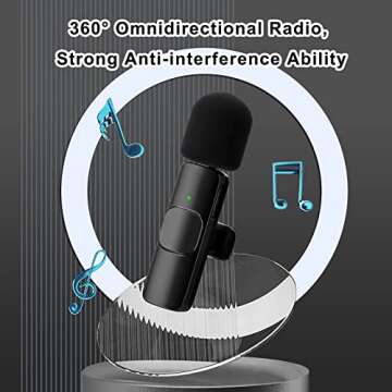 AI Noise Reduction Wireless Lavalier Mic for iPhone/iPad