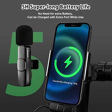 AI Noise Reduction Wireless Lavalier Mic for iPhone/iPad
