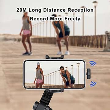 AI Noise Reduction Wireless Lavalier Mic for iPhone/iPad