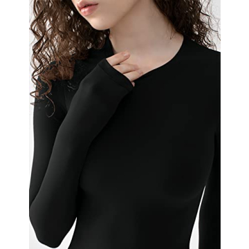PUMIEY Long Sleeve Bodysuit Women Sexy Body Suits Black