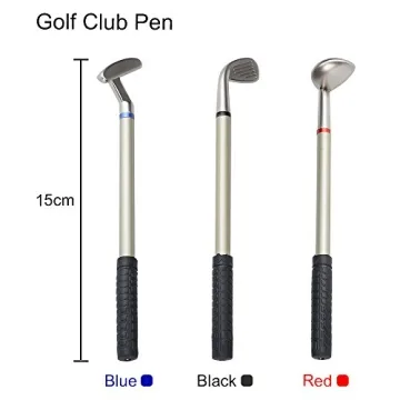 Mini Golf Bag Pen Holder with Golf Pens Clock Gift Set
