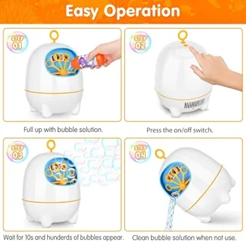 BATTOP Bubble Machine for Kids Automatic Bubbles Indoor Outdoor
