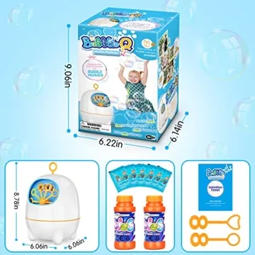 BATTOP Bubble Machine for Kids Automatic Bubbles Indoor Outdoor