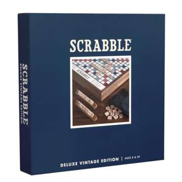 WS Game Company Scrabble Deluxe Vintage Edition with Rotating Game Board