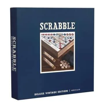 WS Game Company Scrabble Deluxe Vintage Edition with Rotating Game Board